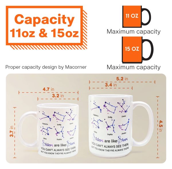 Sisters Are Like Stars - Personalized Mug Sisters Are Like Stars - Personalized Mug