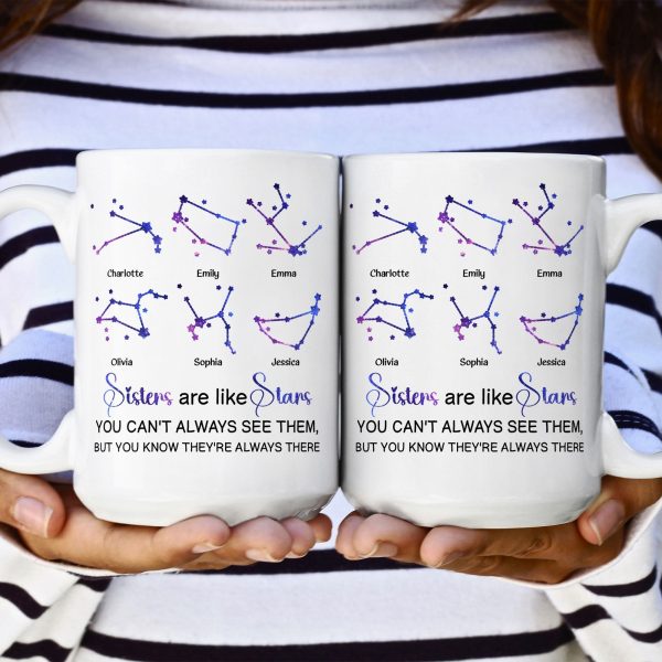 Sisters Are Like Stars - Personalized Mug Sisters Are Like Stars - Personalized Mug