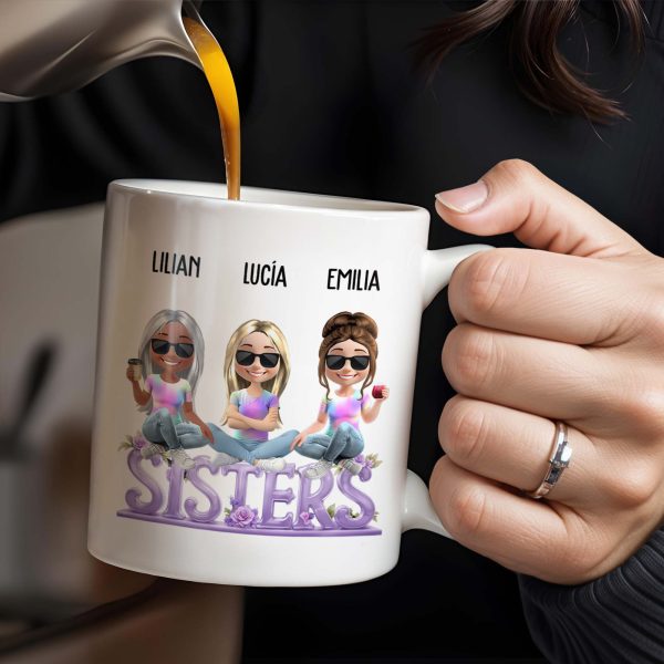 Sisters, Avatars And Flowers - Personalized Custom Coffee Mug - BST160_MG Sisters, Avatars And Flowers - Personalized Custom Coffee Mug - BST160_MG