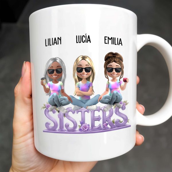 Sisters, Avatars And Flowers - Personalized Custom Coffee Mug - BST160_MG Sisters, Avatars And Flowers - Personalized Custom Coffee Mug - BST160_MG