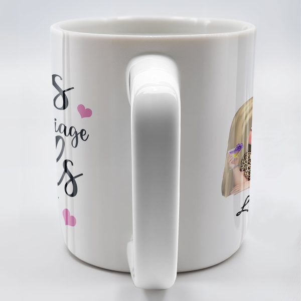 Sisters By Marriage Friends By Choice With Hearts And Floral Drinks - Personalized Custom Coffee Mug - BST184_MG Sisters By Marriage Friends By Choice With Hearts And Floral Drinks - Personalized Custom Coffee Mug - BST184_MG