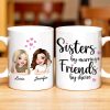 Sisters By Marriage Friends By Choice With Hearts And Floral Drinks - Personalized Custom Coffee Mug - BST184_MG Sisters By Marriage Friends By Choice With Hearts And Floral Drinks - Personalized Custom Coffee Mug - BST184_MG