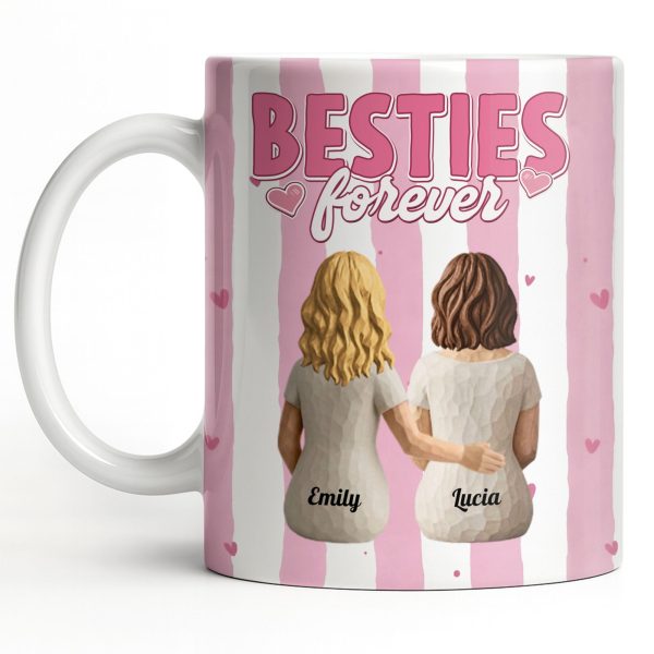 Sisters Forever Hearts And Love Design - Personalized Custom Coffee Mug - BST533_MG Sisters Forever Hearts And Love Design - Personalized Custom Coffee Mug - BST533_MG
