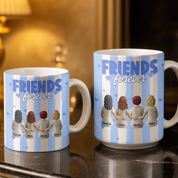 Sisters Forever Hearts And Love Design - Personalized Custom Coffee Mug - BST533_MG Sisters Forever Hearts And Love Design - Personalized Custom Coffee Mug - BST533_MG