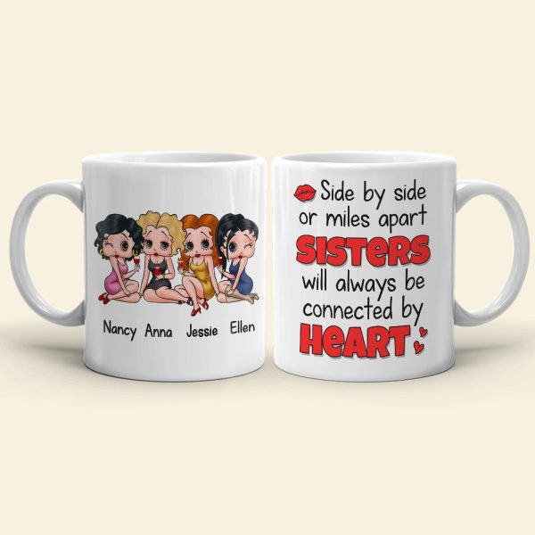Sisters Will Be Connected By Heart Personalized Coffee Mug 02NADT270723HH Sisters Will Be Connected By Heart Personalized Coffee Mug 02NADT270723HH
