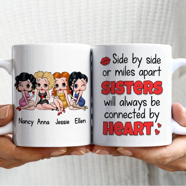 Sisters Will Be Connected By Heart Personalized Coffee Mug 02NADT270723HH Sisters Will Be Connected By Heart Personalized Coffee Mug 02NADT270723HH