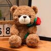 Sitting Bear Plush Toy with Heart Gift for Her Sitting Bear Plush Toy with Heart Gift for Her