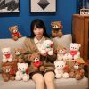 Sitting Bear Plush Toy with Heart Gift for Her Sitting Bear Plush Toy with Heart Gift for Her