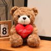 Sitting Bear Plush Toy with Heart Gift for Her Sitting Bear Plush Toy with Heart Gift for Her