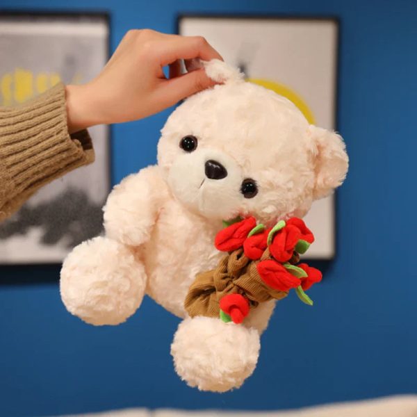 Sitting Bear Plush Toy with Heart Gift for Her Sitting Bear Plush Toy with Heart Gift for Her