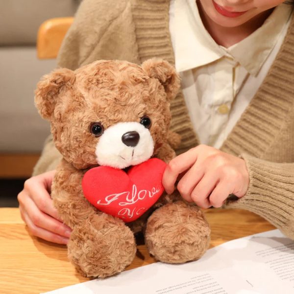 Sitting Bear Plush Toy with Heart Gift for Her Sitting Bear Plush Toy with Heart Gift for Her