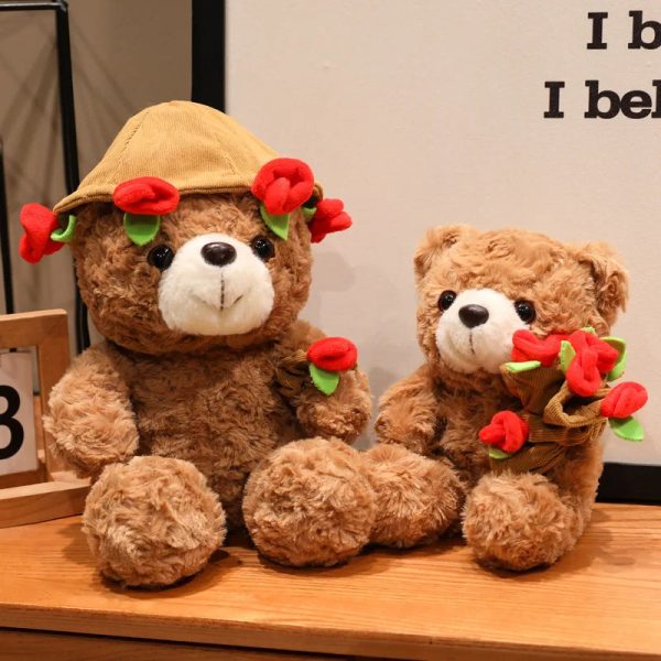 Sitting Bear Plush Toy with Heart Gift for Her Sitting Bear Plush Toy with Heart Gift for Her