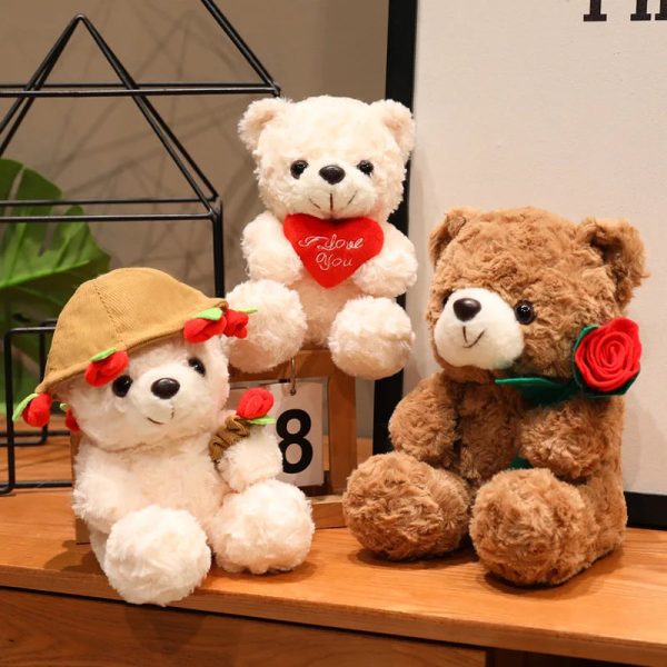 Sitting Bear Plush Toy with Heart Gift for Her Sitting Bear Plush Toy with Heart Gift for Her