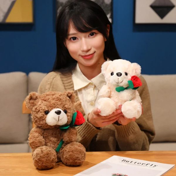 Sitting Bear Plush Toy with Heart Gift for Her Sitting Bear Plush Toy with Heart Gift for Her