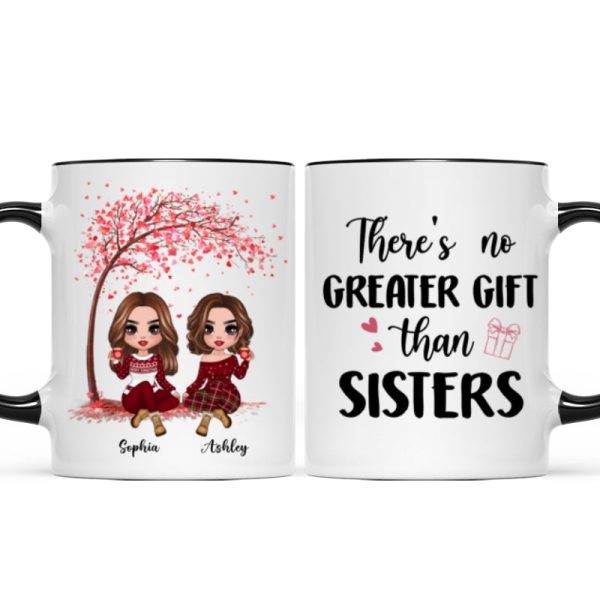 Sitting Doll Besties Under Pink Heart Tree Personalized Mug Sitting Doll Besties Under Pink Heart Tree Personalized Mug