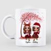 Sitting Doll Besties Under Pink Heart Tree Personalized Mug Sitting Doll Besties Under Pink Heart Tree Personalized Mug