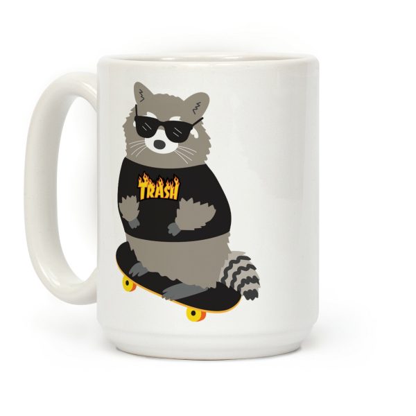 Skate Trash Raccoon Parody Coffee Mug