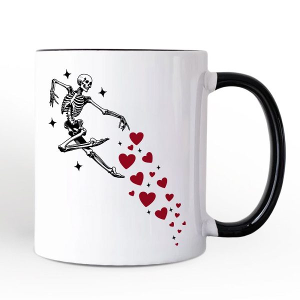 Skeleton Hearts Valentine Personalized Mug, Playful Funny Gift with Custom Name Skeleton Hearts Valentine Personalized Mug, Playful Funny Gift with Custom Name
