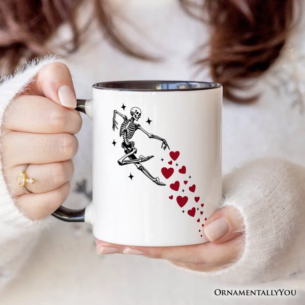 Skeleton Hearts Valentine Personalized Mug, Playful Funny Gift with Custom Name Skeleton Hearts Valentine Personalized Mug, Playful Funny Gift with Custom Name