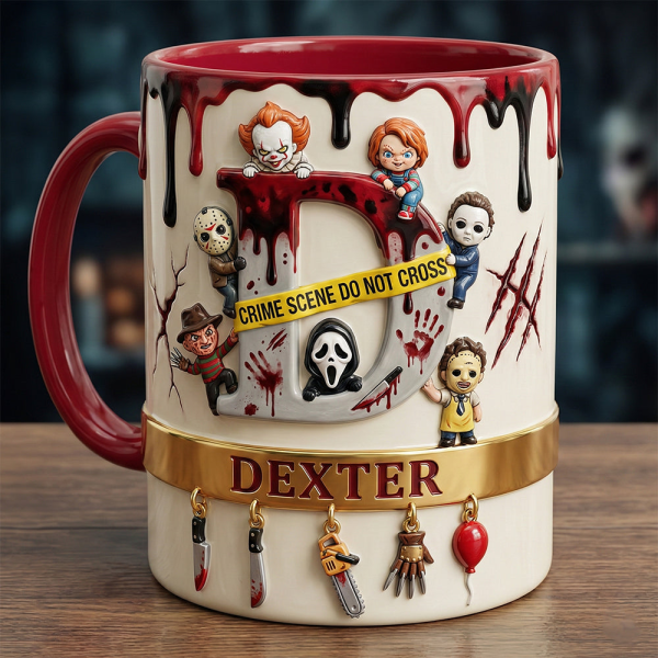 Slay Party Alphabet Initial Letter - Personalized Accent Mug - Gift For Horror Lovers NL122 Slay Party Alphabet Initial Letter - Personalized Accent Mug - Gift For Horror Lovers NL122