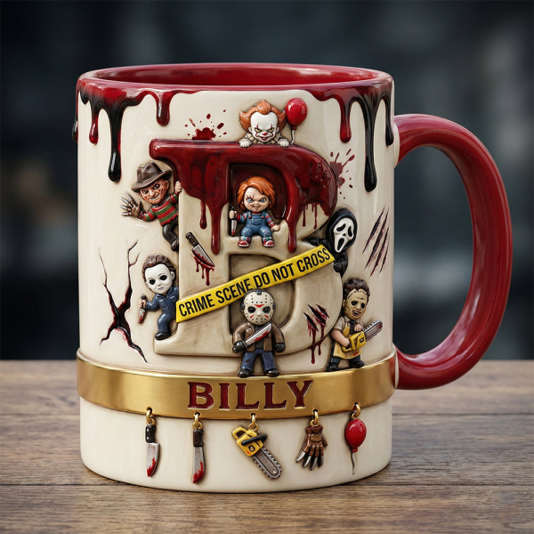 Slay Party Alphabet Initial Letter - Personalized Accent Mug - Gift For Horror Lovers NL122 Slay Party Alphabet Initial Letter - Personalized Accent Mug - Gift For Horror Lovers NL122