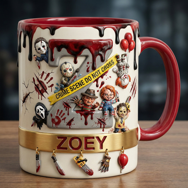 Slay Party Alphabet Initial Letter - Personalized Accent Mug - Gift For Horror Lovers NL122 Slay Party Alphabet Initial Letter - Personalized Accent Mug - Gift For Horror Lovers NL122