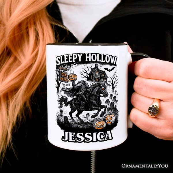 Sleepy Hollow Headless Horseman Personalized Mug, Gothic Haunted Halloween Gift with Custom Name Sleepy Hollow Headless Horseman Personalized Mug, Gothic Haunted Halloween Gift with Custom Name