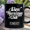 Slow Mornings Club Personalized Mug, Cozy Vintage Aesthetic Gift with Custom Name