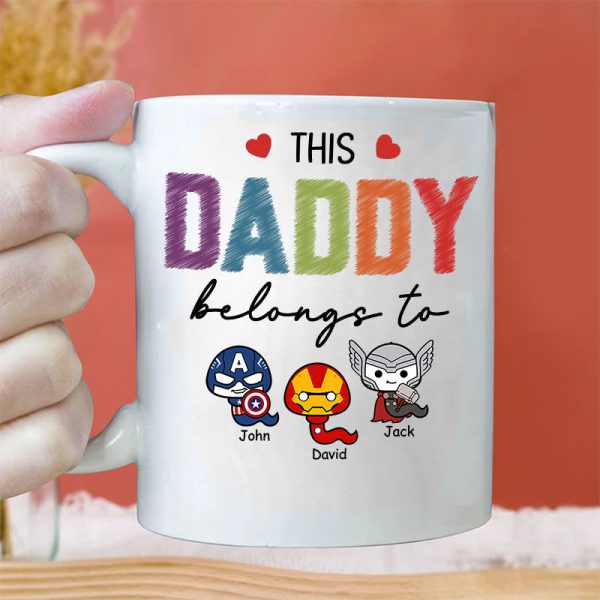 Small Heart This Daddy Belongs To - Gift For Dad - Personalized Ceramic Mug Small Heart This Daddy Belongs To - Gift For Dad - Personalized Ceramic Mug