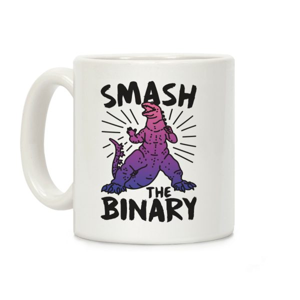Smash The Binary Genderfluid Kaiju Coffee Mug Smash The Binary Genderfluid Kaiju Coffee Mug