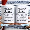 Smile And Laugh Brother Quote With Linked Hands Design - Personalized Custom Coffee Mug - FAM288_MG Smile And Laugh Brother Quote With Linked Hands Design - Personalized Custom Coffee Mug - FAM288_MG
