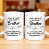 Smile And Laugh Brother Quote With Linked Hands Design - Personalized Custom Coffee Mug - FAM288_MG Smile And Laugh Brother Quote With Linked Hands Design - Personalized Custom Coffee Mug - FAM288_MG