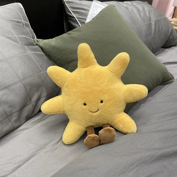 Smiling Sun and Moon Plush Pillow Smiling Sun and Moon Plush Pillow