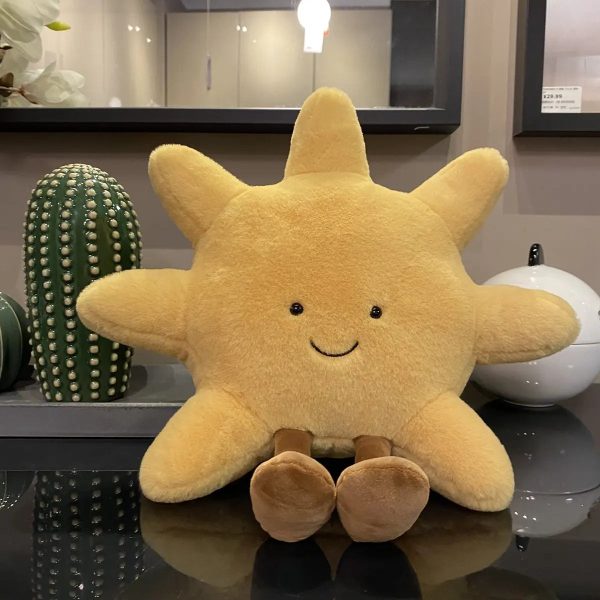 Smiling Sun and Moon Plush Pillow Smiling Sun and Moon Plush Pillow