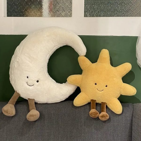 Smiling Sun and Moon Plush Pillow Smiling Sun and Moon Plush Pillow