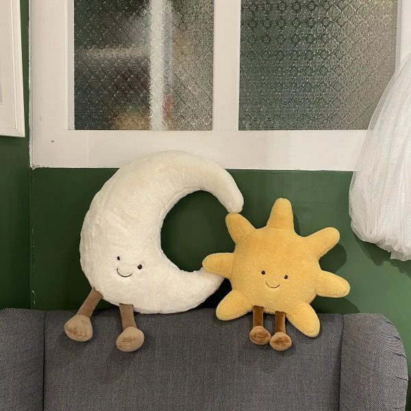 Smiling Sun and Moon Plush Pillow Smiling Sun and Moon Plush Pillow