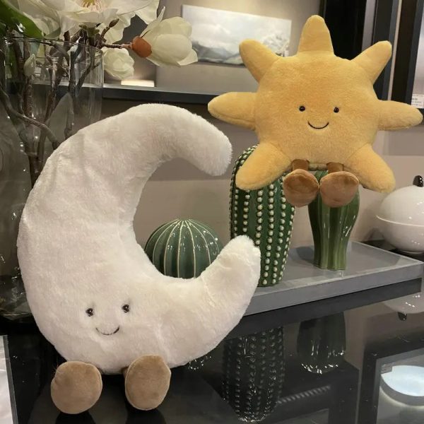 Smiling Sun and Moon Plush Pillow Smiling Sun and Moon Plush Pillow