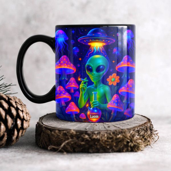 Smoking Alien Mug - Personalized Gifts For Weed Lovers 01totn100625 Smoking Alien Mug - Personalized Gifts For Weed Lovers 01totn100625