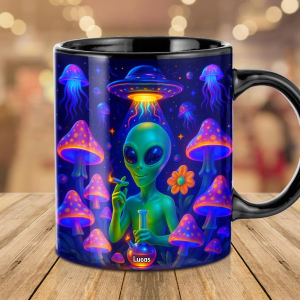 Smoking Alien Mug - Personalized Gifts For Weed Lovers 01totn100625 Smoking Alien Mug - Personalized Gifts For Weed Lovers 01totn100625