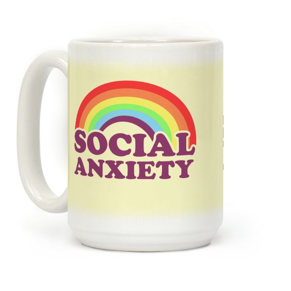 Social Anxiety Rainbow Coffee Mug Social Anxiety Rainbow Coffee Mug