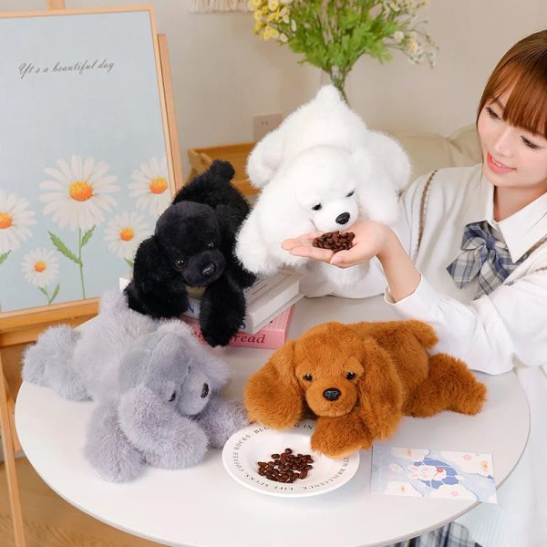 Soft & Cuddly 30CM Prone Simulation Dog Plush Toy for Warm Companionship Soft & Cuddly 30CM Prone Simulation Dog Plush Toy for Warm Companionship