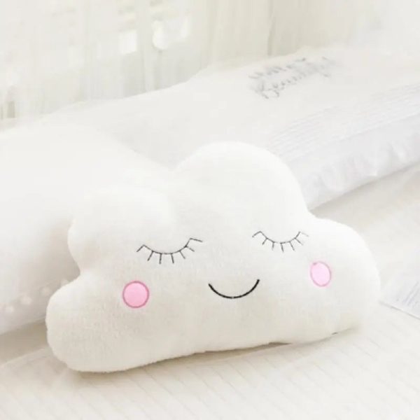 Soft Plush Cloud & Star Raindrop Pillow - Cozy Kids' Room Decor Soft Plush Cloud & Star Raindrop Pillow - Cozy Kids' Room Decor