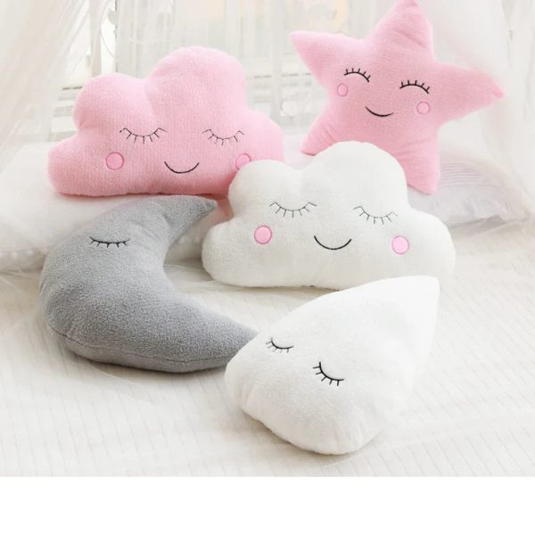 Soft Plush Cloud & Star Raindrop Pillow - Cozy Kids' Room Decor Soft Plush Cloud & Star Raindrop Pillow - Cozy Kids' Room Decor