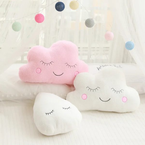 Soft Plush Cloud & Star Raindrop Pillow - Cozy Kids' Room Decor Soft Plush Cloud & Star Raindrop Pillow - Cozy Kids' Room Decor
