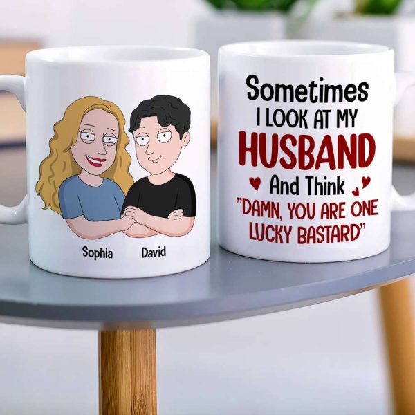Sometimes I Look At My Husband Personalized White Mug - 04natn300523hh Sometimes I Look At My Husband Personalized White Mug - 04natn300523hh