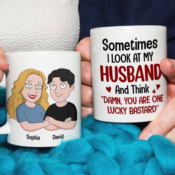 Sometimes I Look At My Husband Personalized White Mug - 04natn300523hh Sometimes I Look At My Husband Personalized White Mug - 04natn300523hh