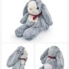 Soot Bonnie Rabbit Plush Doll - Soothing Companion with Red Ribbon Soot Bonnie Rabbit Plush Doll - Soothing Companion with Red Ribbon