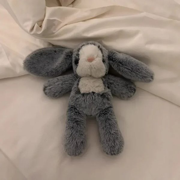 Soot Bonnie Rabbit Plush Doll - Soothing Companion with Red Ribbon Soot Bonnie Rabbit Plush Doll - Soothing Companion with Red Ribbon