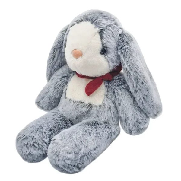 Soot Bonnie Rabbit Plush Doll - Soothing Companion with Red Ribbon Soot Bonnie Rabbit Plush Doll - Soothing Companion with Red Ribbon