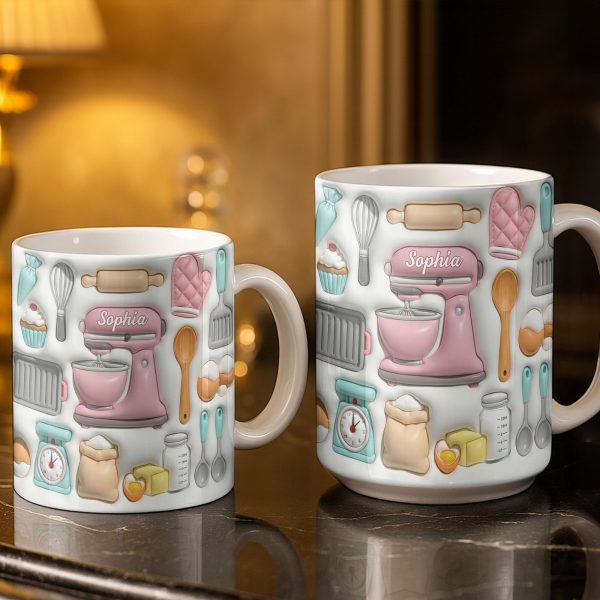 Sophia Baking Essentials Design - Personalized Custom Coffee Mug - HOB008_MG Sophia Baking Essentials Design - Personalized Custom Coffee Mug - HOB008_MG